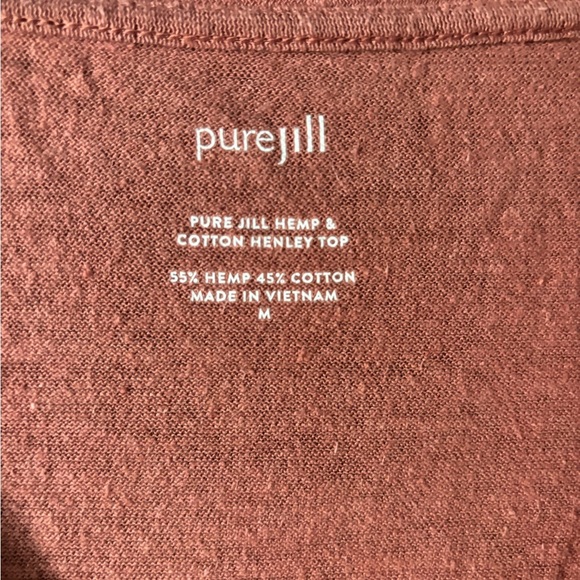 Pure Jill | Hemp Cotton Henley Tee | Rust | M 🍂👕 - Picture 7 of 9